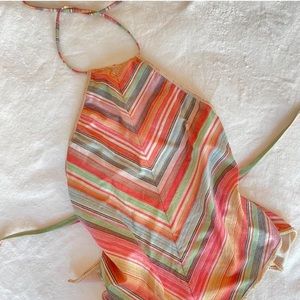 60s CHER SHIMMER BACKLESS HALTER